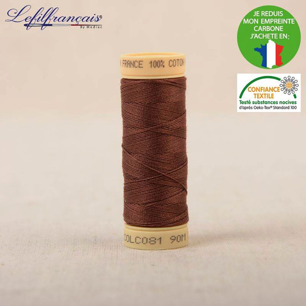 Fil à coudre 100% coton Made in France 90m (coloris au choix)