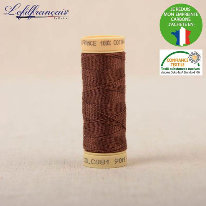 Fil à coudre 100% coton Made in France 90m (coloris au choix)