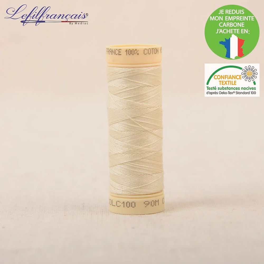 Fil à coudre 100% coton Made in France 90m (coloris au choix)