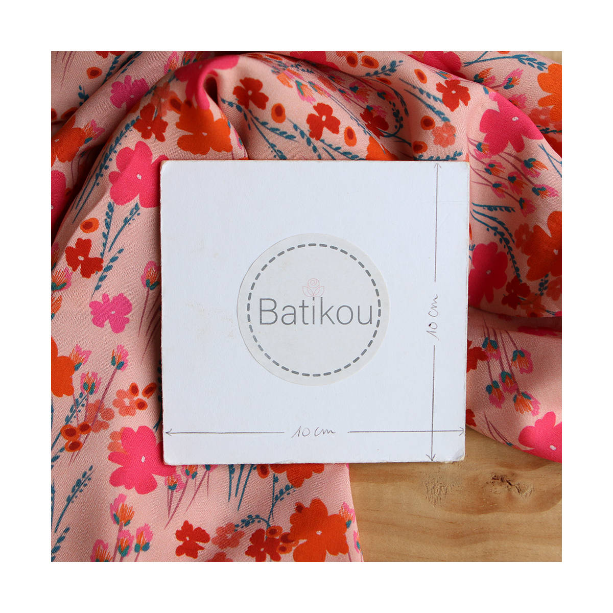 Gabrielle - Viscose Ecovero imprimé corail et rose