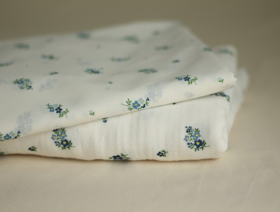 copy of ROZEN - Double gaze de coton BIO blanc motif exclusif
