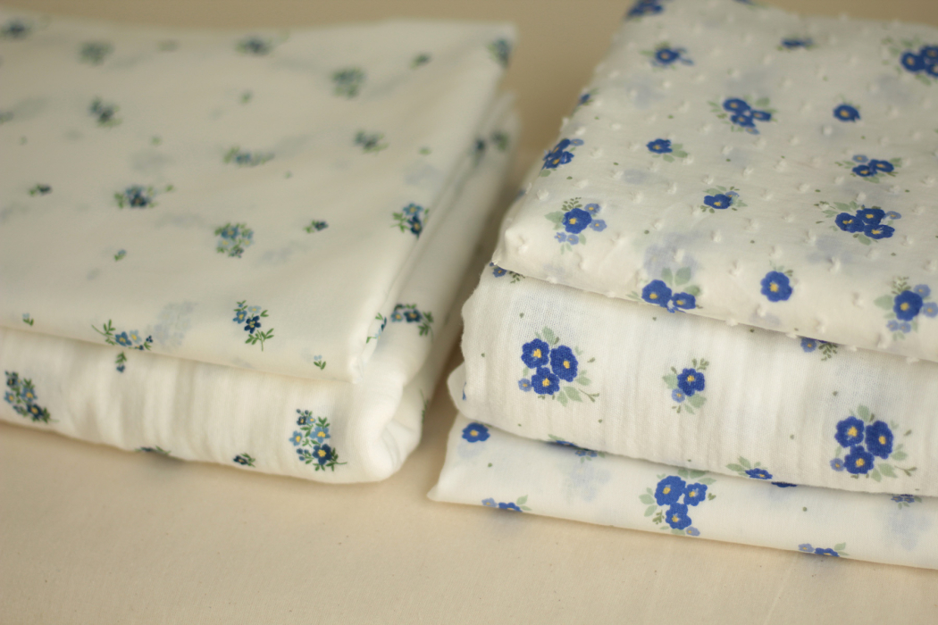 copy of ROZEN - Double gaze de coton BIO blanc motif exclusif