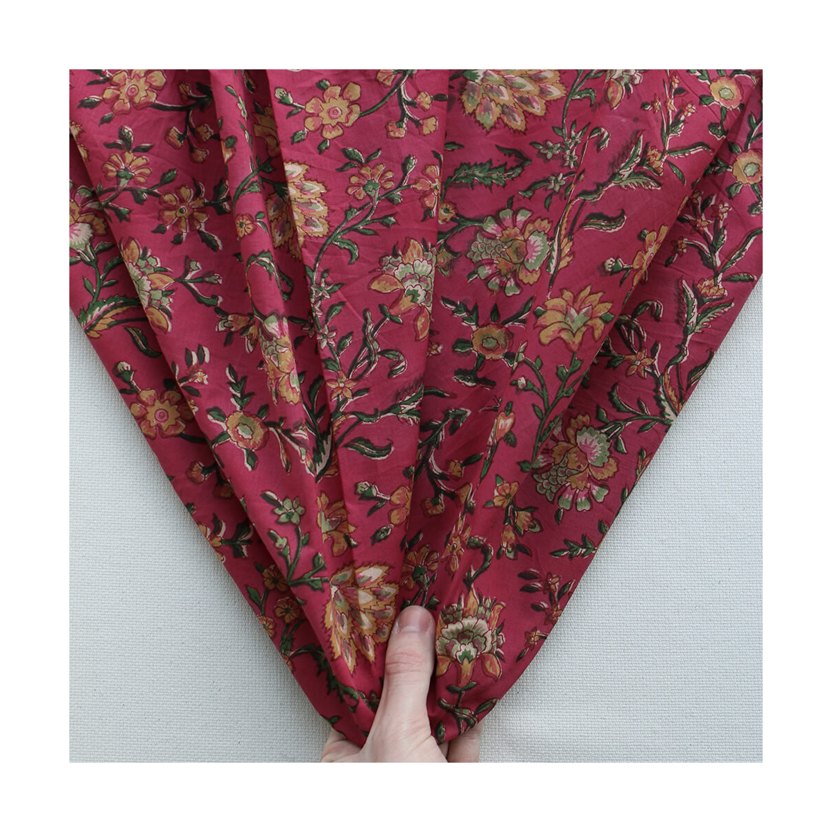 Sharmila Tissu Indien rose magenta vintage Coton - Artisanal Hand Block
