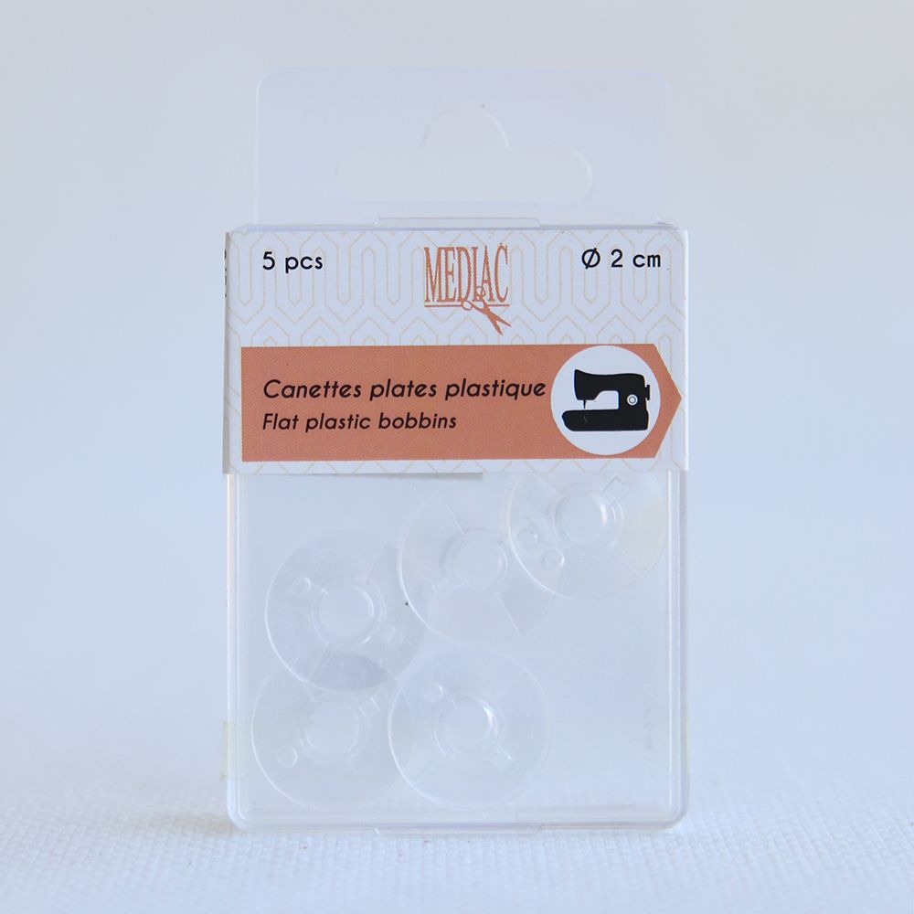 Lot de 5 canettes plates plastique pour machine à coudre