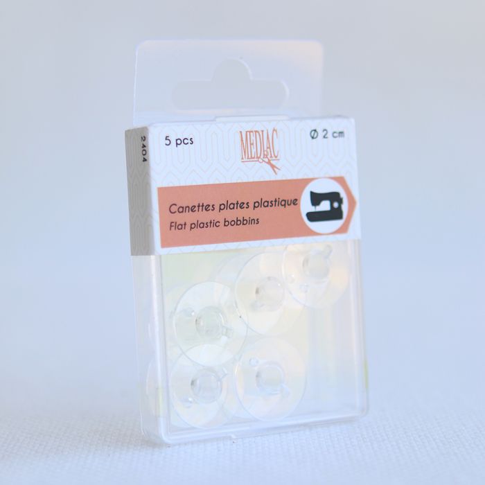 Lot de 5 canettes plates plastique pour machine à coudre