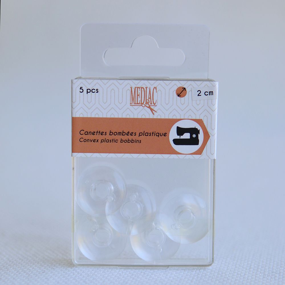 Lot de 5 canettes bombéeq plastique pour machine à coudre