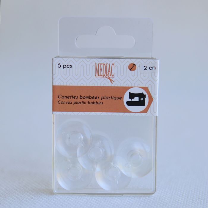 Lot de 5 canettes bombéeq plastique pour machine à coudre