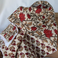 Shaivan - Tissu indien matelassé double face coton hand block largeur 100cm