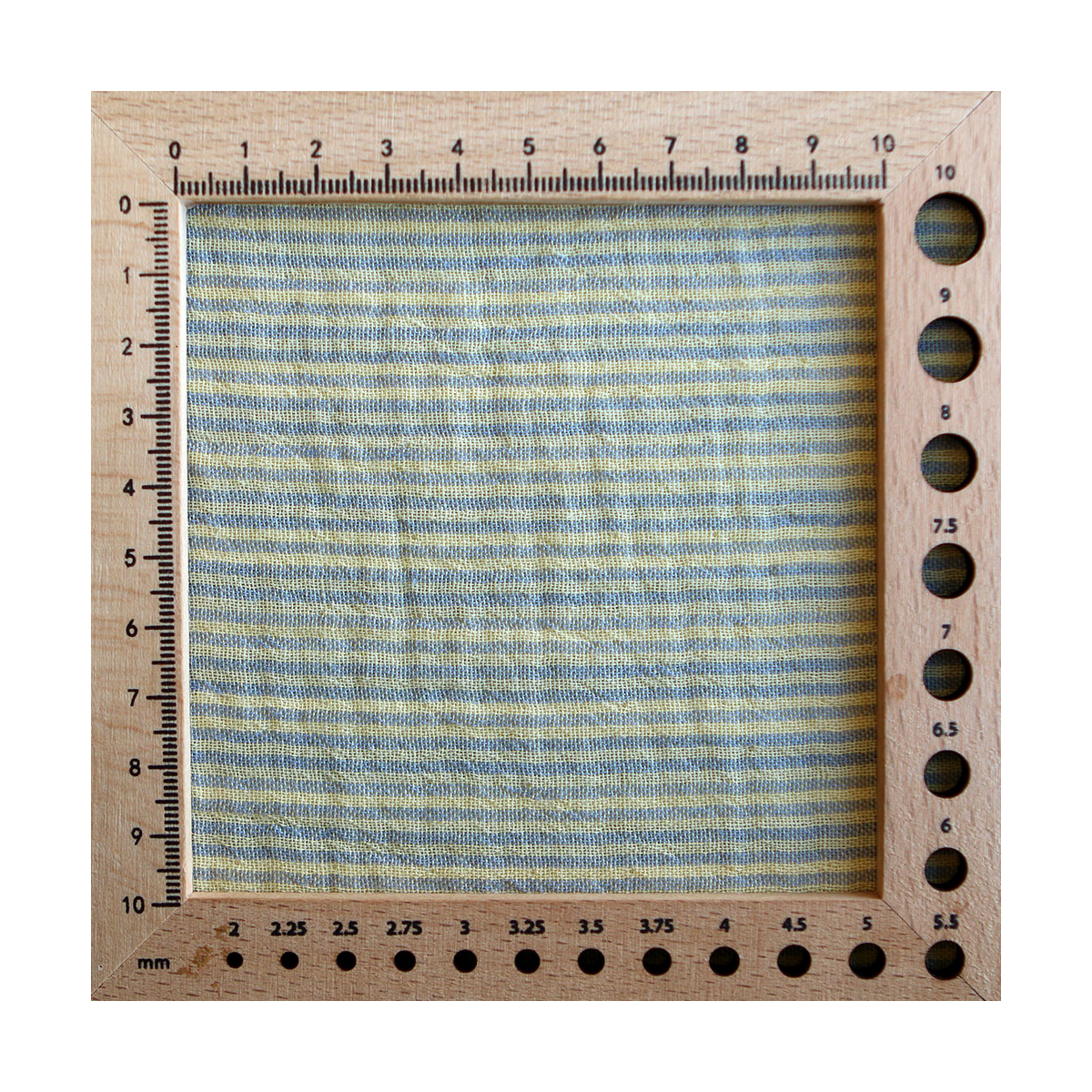 Double gaze de coton réversible rayures lemon et bleu baltique