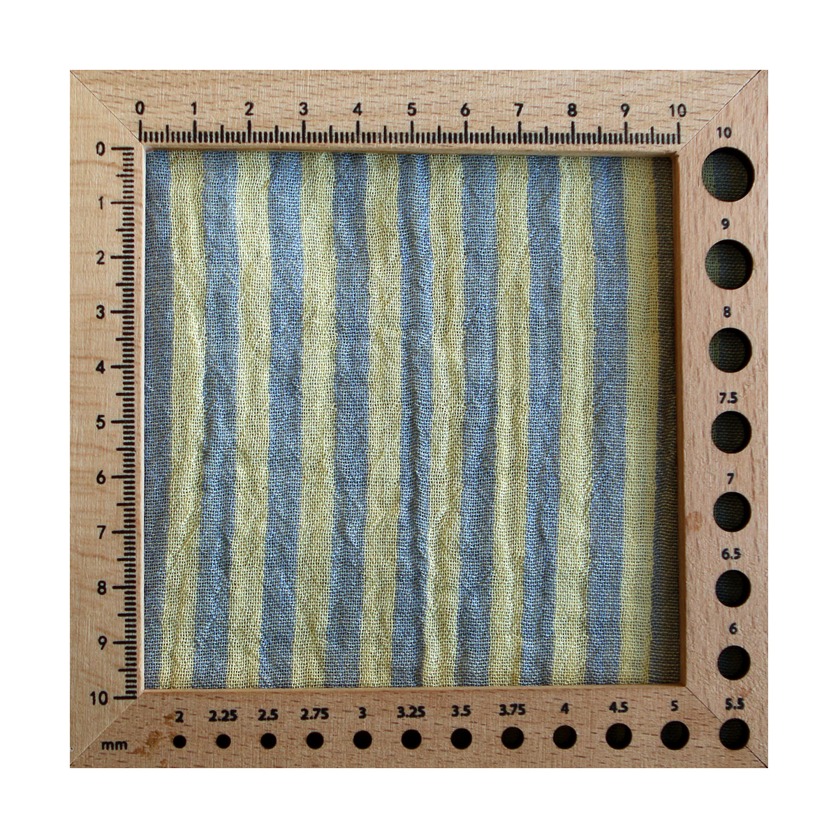Double gaze de coton réversible rayures lemon et bleu baltique