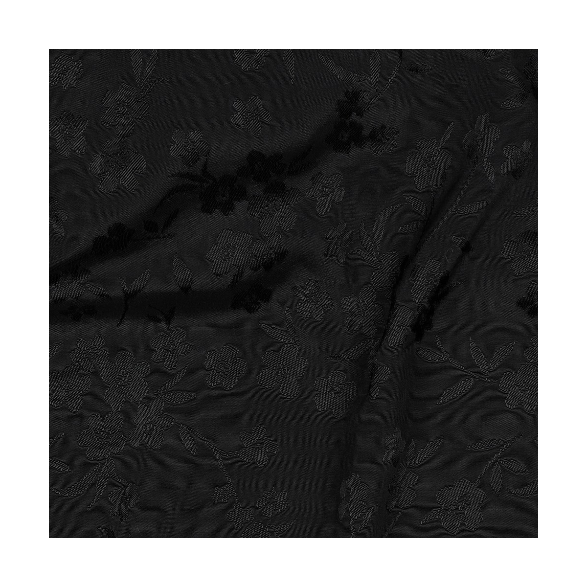Jasmine - Viscose tissage jacquard fleuri noir