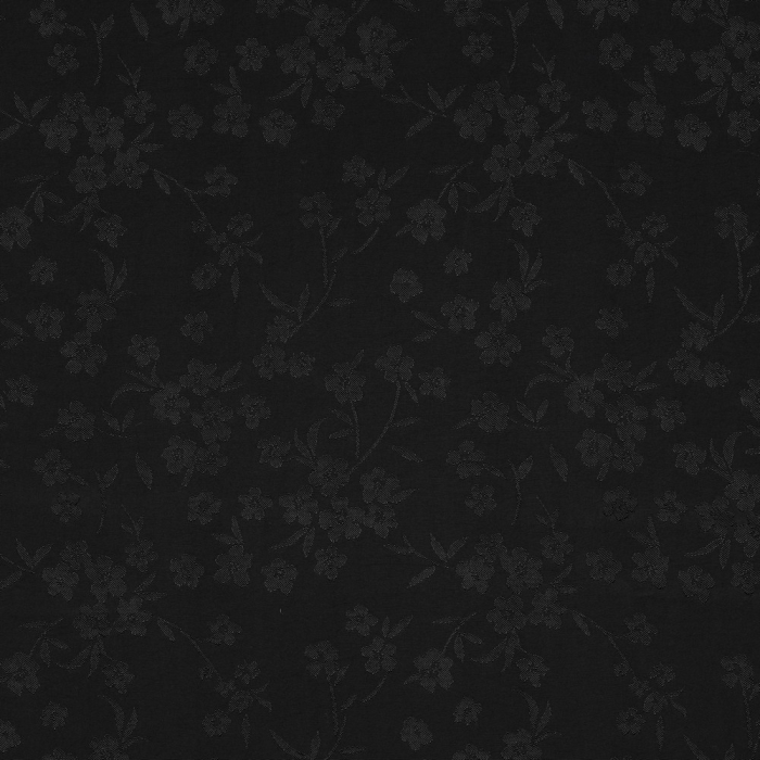 Jasmine - Viscose tissage jacquard fleuri noir