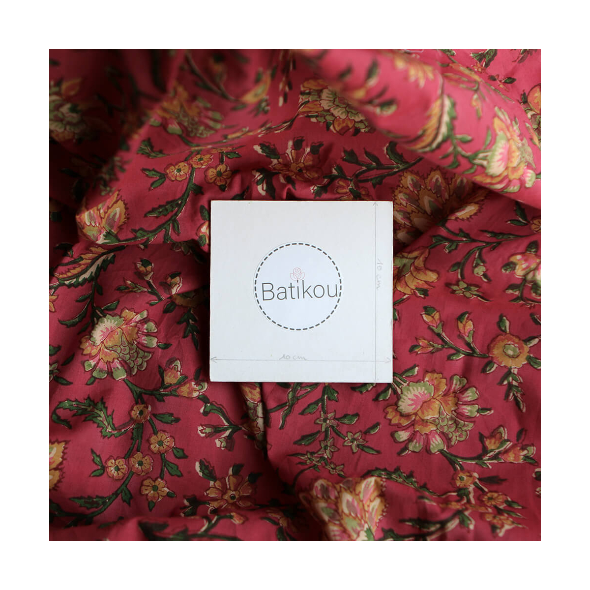Sharmila Tissu Indien rose magenta vintage Coton - Artisanal Hand Block