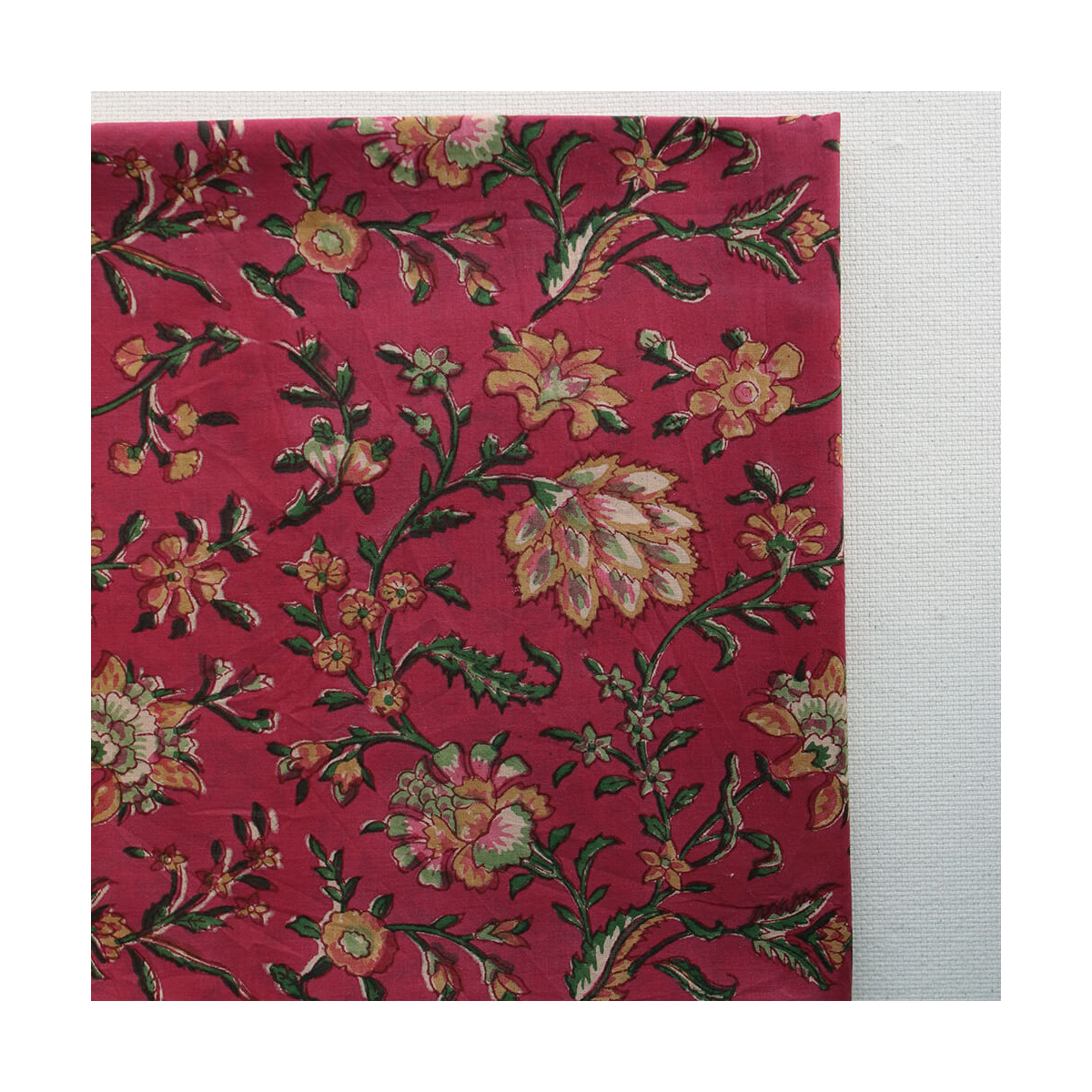 Sharmila Tissu Indien rose magenta vintage Coton - Artisanal Hand Block