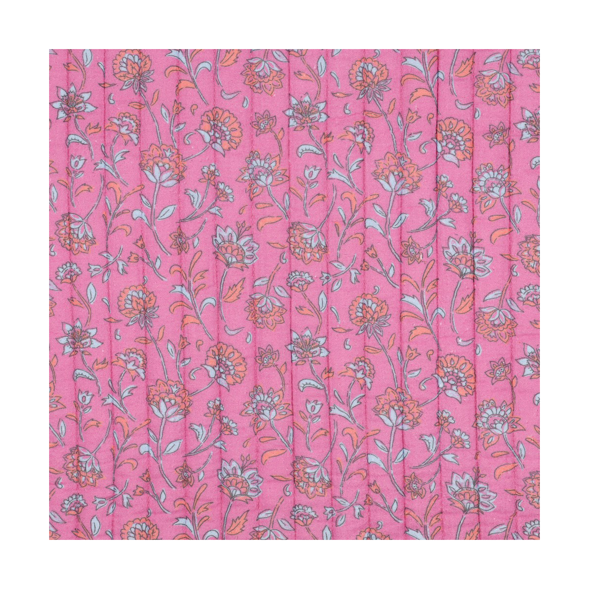 Maryse - Matelassé double gaze de coton fond rose