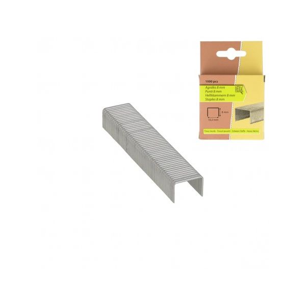 Agrafes 8 mm tissus lourds Mediac, boîte de 1000