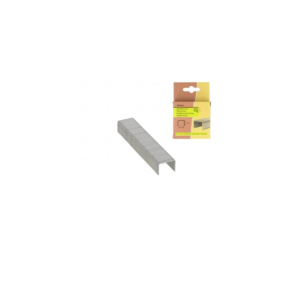 Agrafes 8 mm tissus lourds Mediac, boîte de 1000