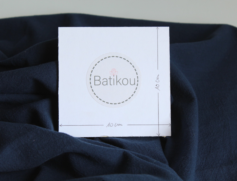Coton lavé bio coloris bleu marine 2