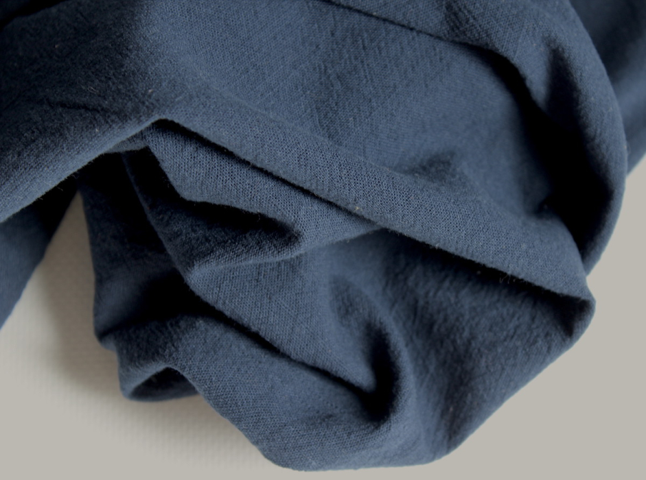 Coton lavé bio coloris bleu marine