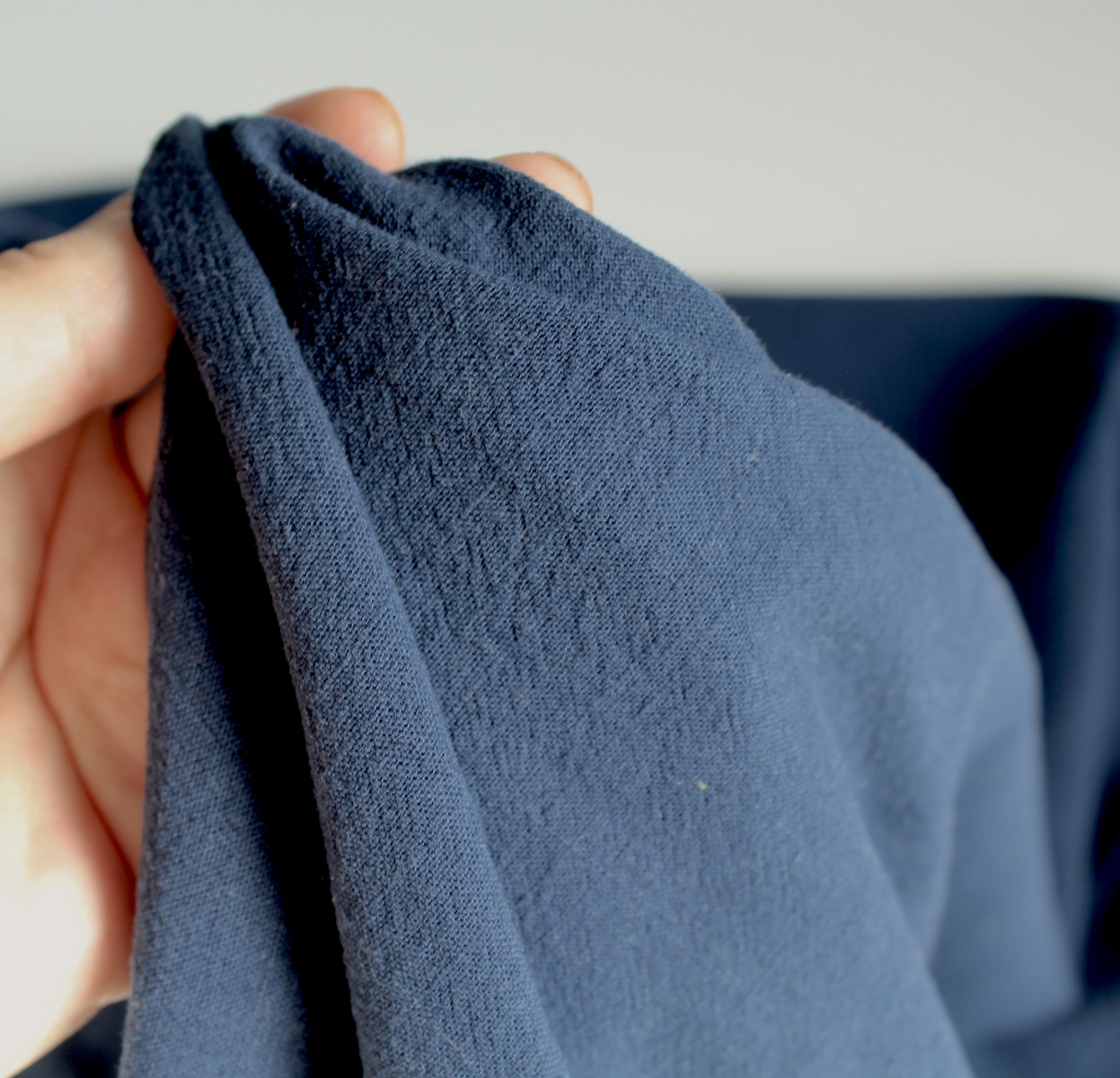 Coton lavé bio coloris bleu marine