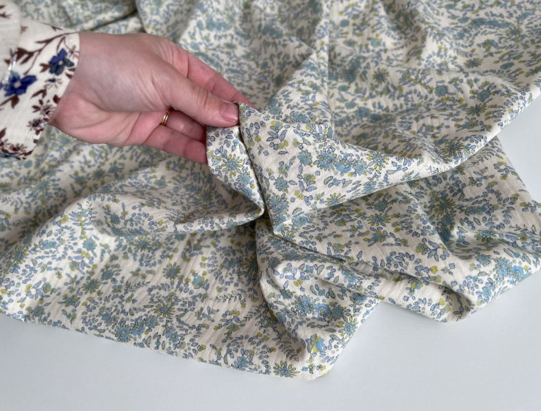 Lucia - Seersucker / Coton gaufré doux motif fleuri Batikou - 1 2