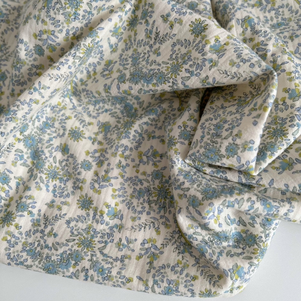 Lucia - Seersucker / Coton gaufré doux motif fleuri Batikou - 1