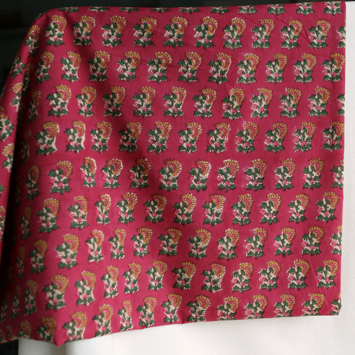 Sharmila B - Tissu indien en coton imprimé main Hand Block