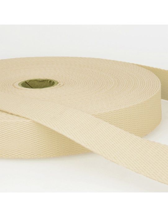 Sangle coton 25 mm écru, pour anses et bandoulières de sacs