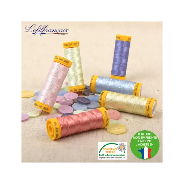 Fil viscose à broder et à coudre 200 m, Made in France