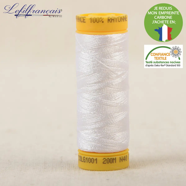 Fil viscose à broder et à coudre 200 m, Made in France 2