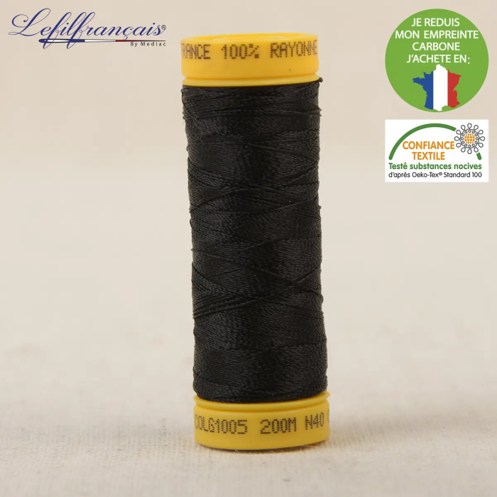 Fil viscose à broder et à coudre 200 m, Made in France