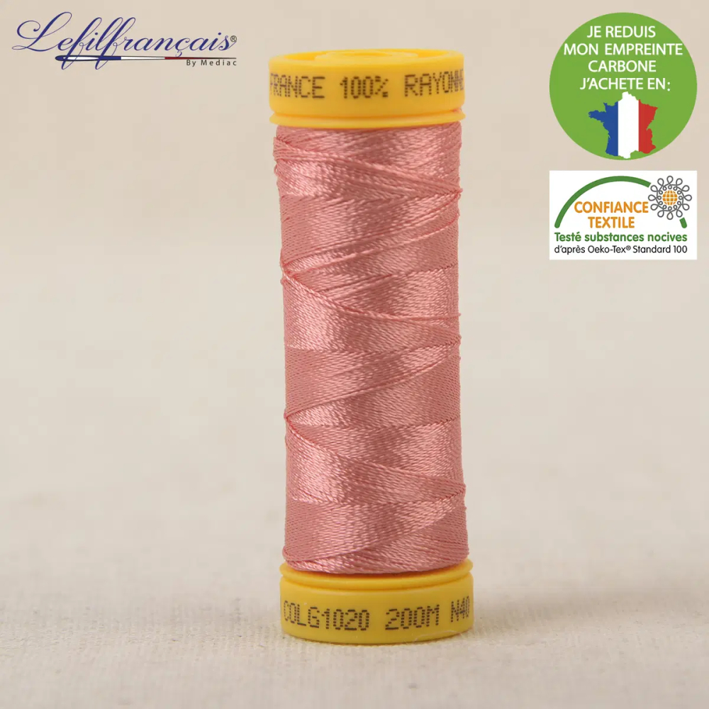 Fil viscose à broder et à coudre 200 m, Made in France