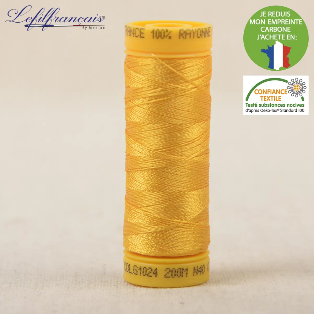 Fil viscose à broder et à coudre 200 m, Made in France
