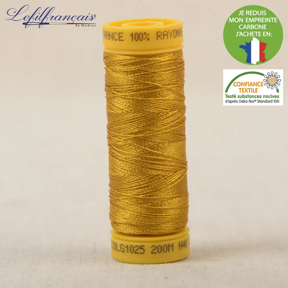Fil viscose à broder et à coudre 200 m, Made in France