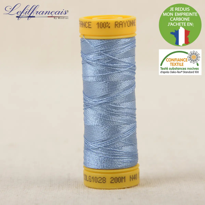 Fil viscose à broder et à coudre 200 m, Made in France