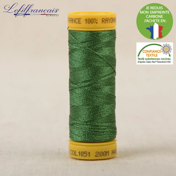 Fil viscose à broder et à coudre 200 m, Made in France