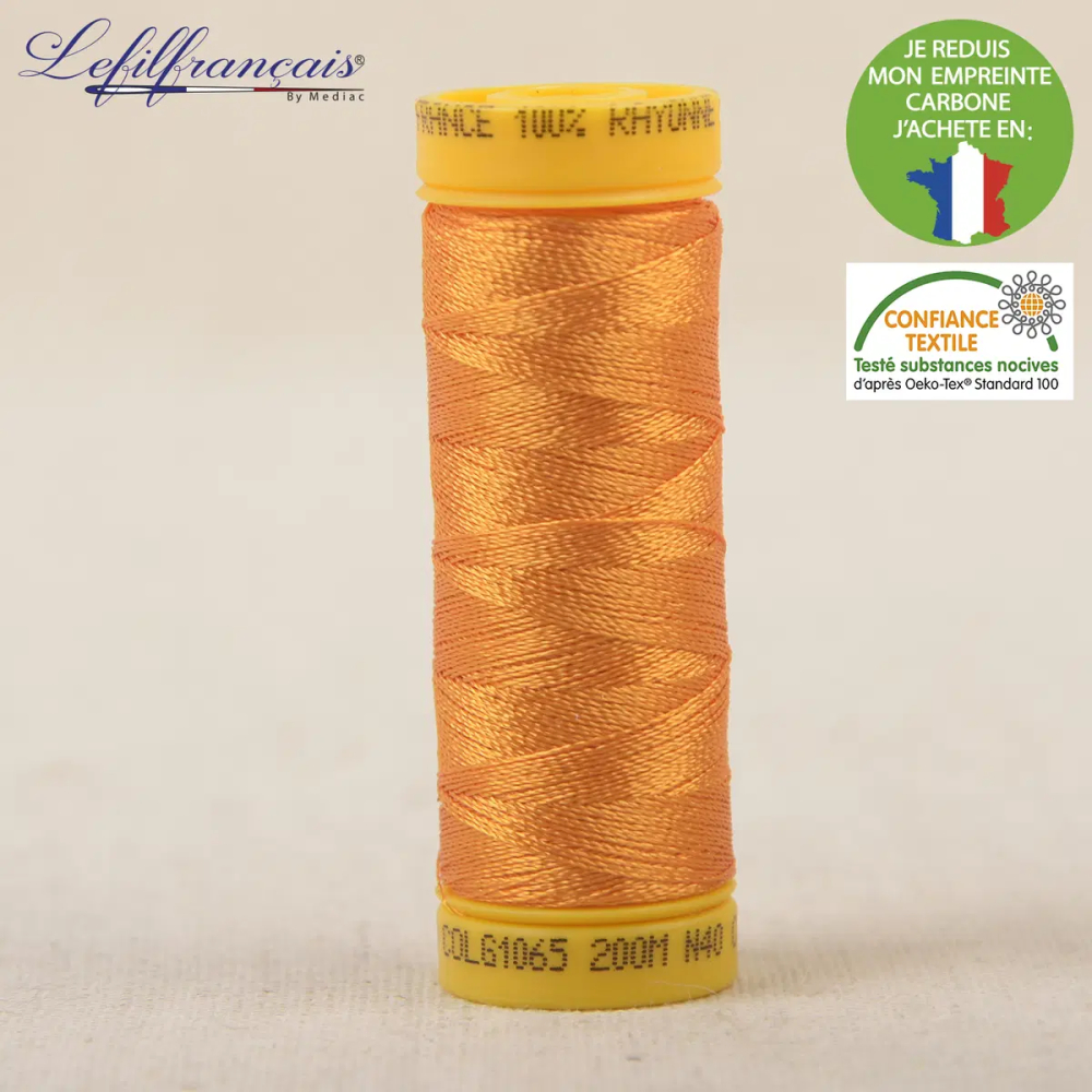 Fil viscose à broder et à coudre 200 m, Made in France