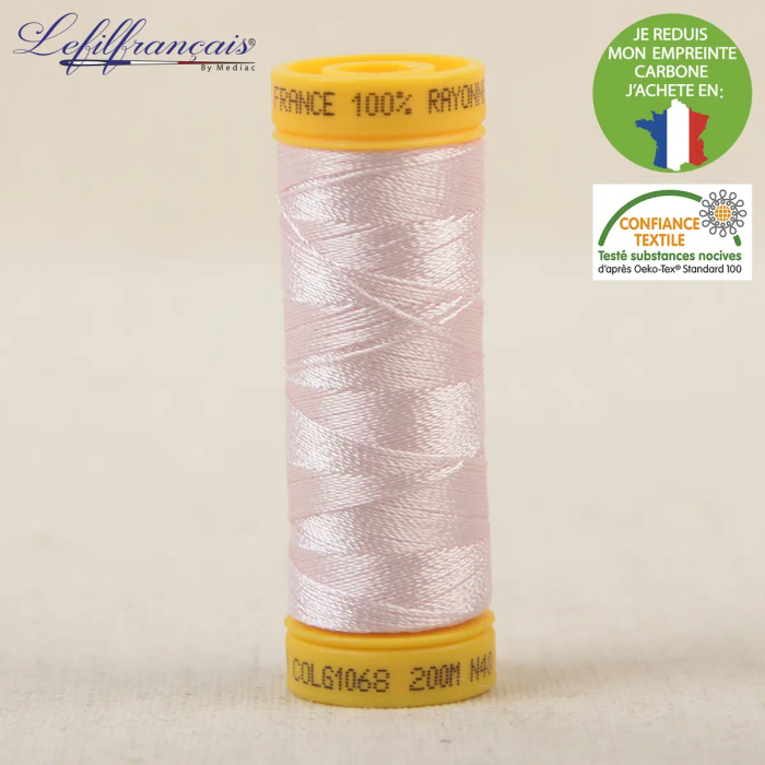 Fil viscose à broder et à coudre 200 m, Made in France