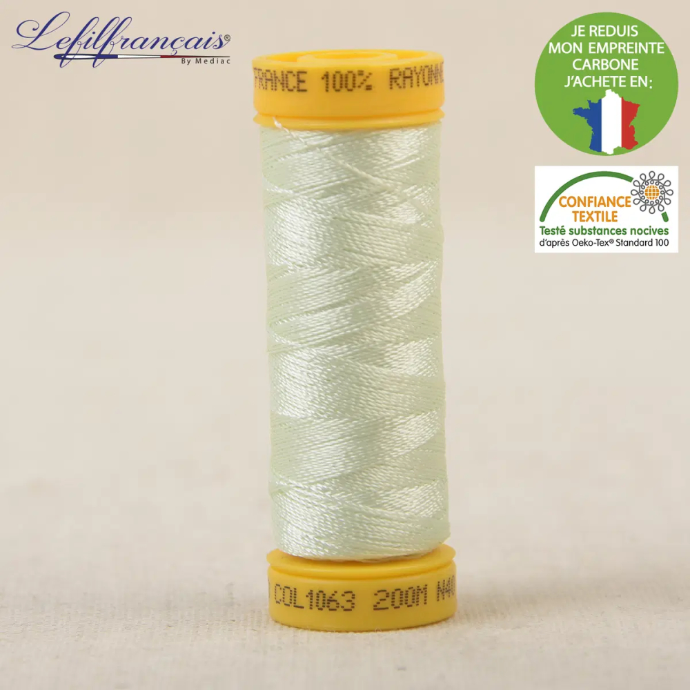 Fil viscose à broder et à coudre 200 m, Made in France