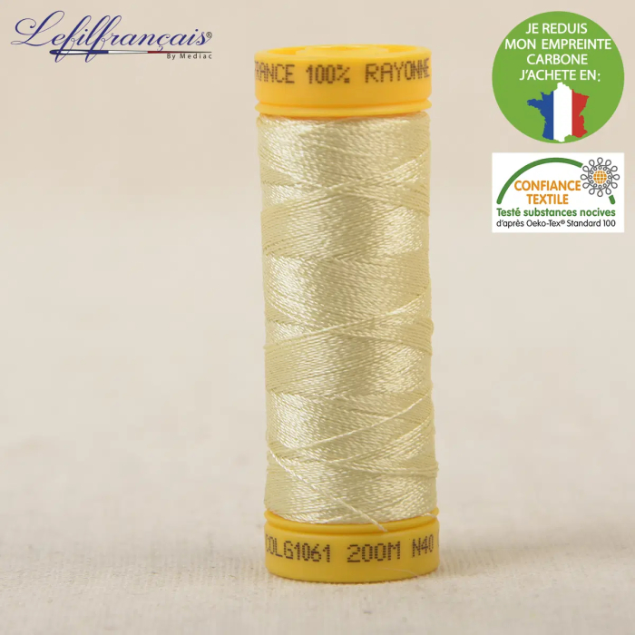 Fil viscose à broder et à coudre 200 m, Made in France