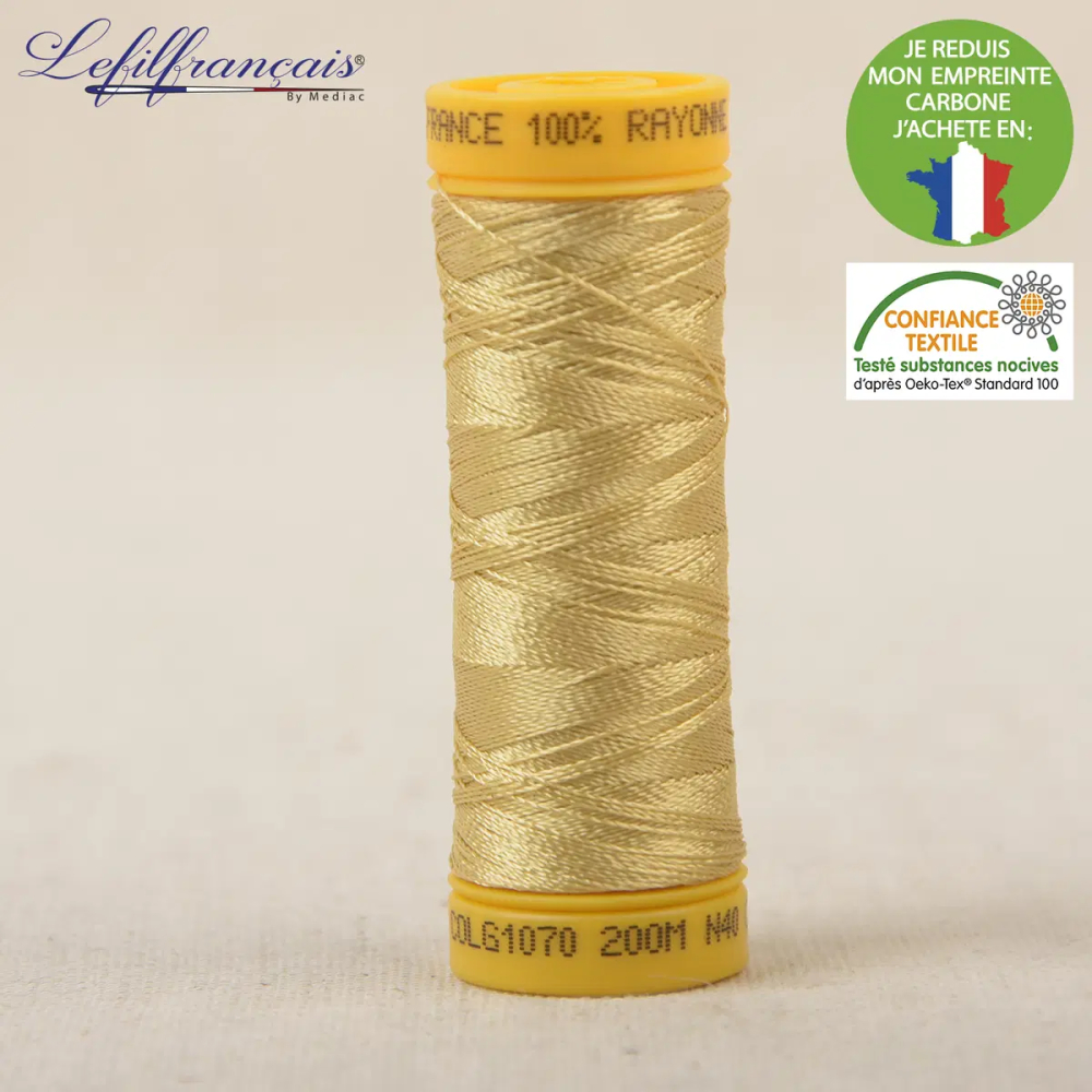 Fil viscose à broder et à coudre 200 m, Made in France