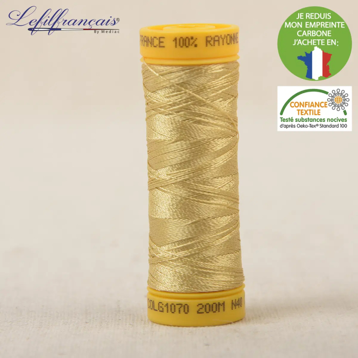 Fil viscose à broder et à coudre 200 m, Made in France