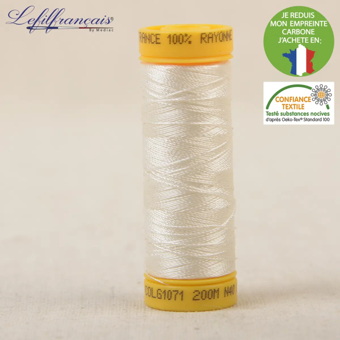 Fil viscose à broder et à coudre 200 m, Made in France