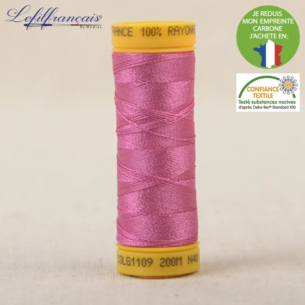 Fil viscose à broder et à coudre 200 m, Made in France