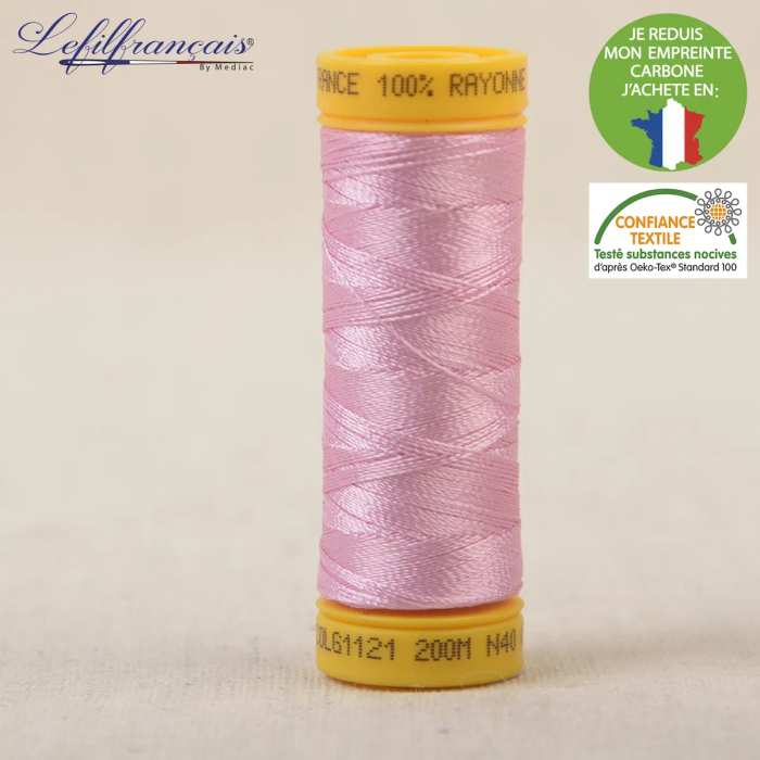 Fil viscose à broder et à coudre 200 m, Made in France