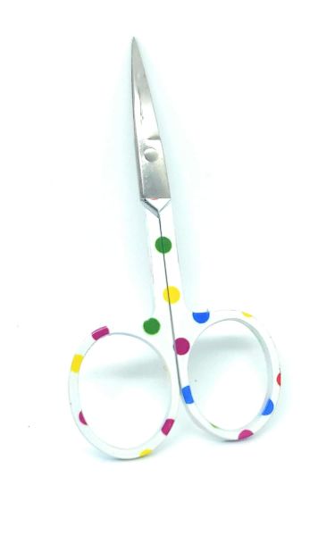 Ciseaux de broderie Pony à pois multicolores, lames fines