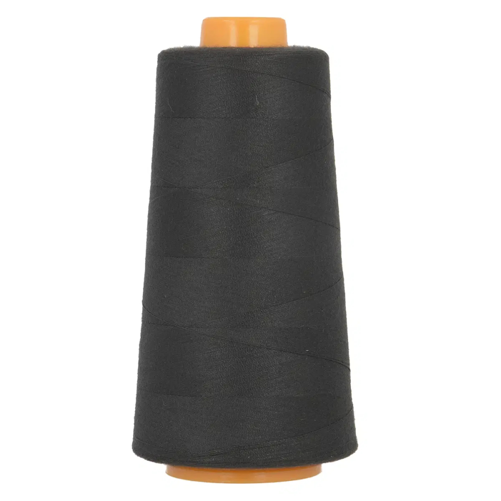Cône de fil polyester 3000 m, pour surjeteuse et couture (coloris au choix) noir