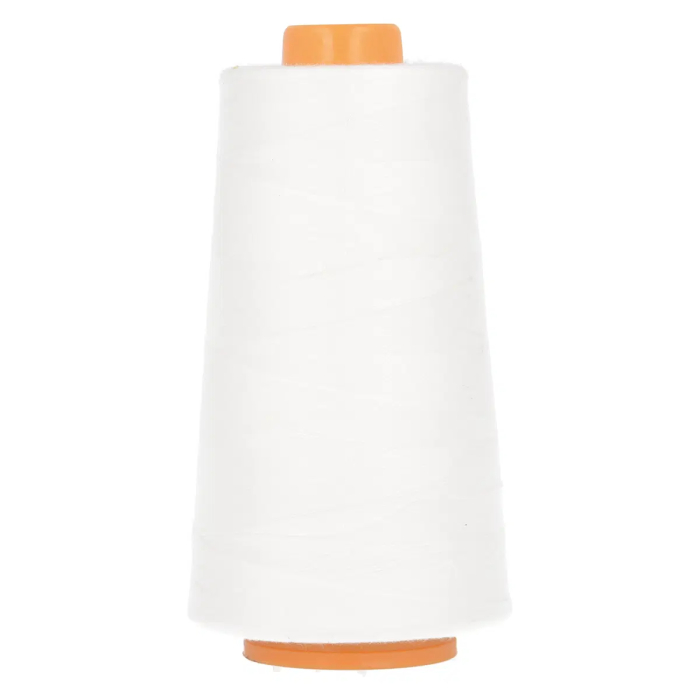 Cône de fil polyester 3000 m, pour surjeteuse et couture (coloris au choix) blanc