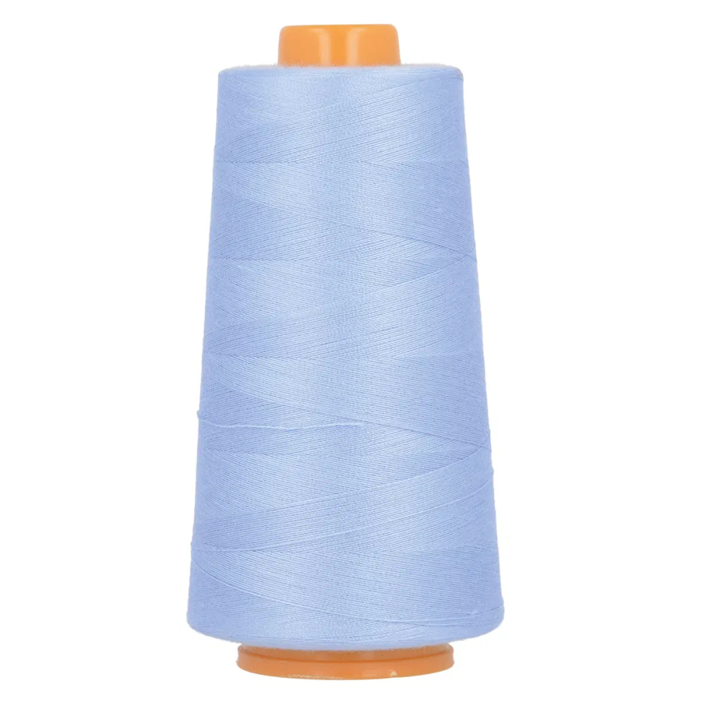 Cône de fil polyester 3000 m, pour surjeteuse et couture (coloris au choix) bleu bébé