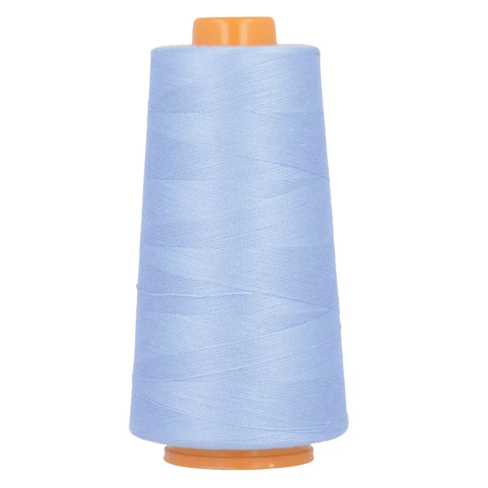 Cône de fil polyester 3000 m, pour surjeteuse et couture (coloris au choix) bleu bébé